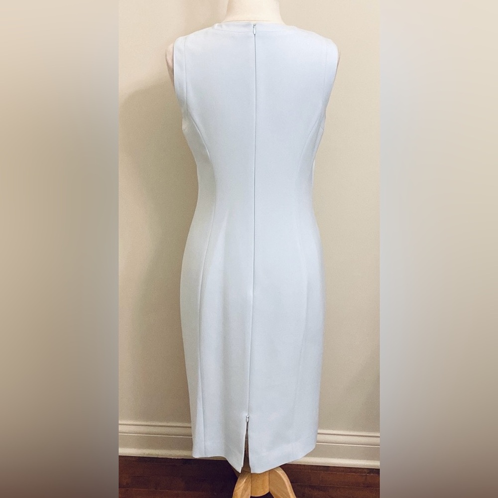 Per Se Light Blue 100% Silk SZ 10 Old Money Quiet Luxury Effortlessly Chic Dress - Picture 6 of 12